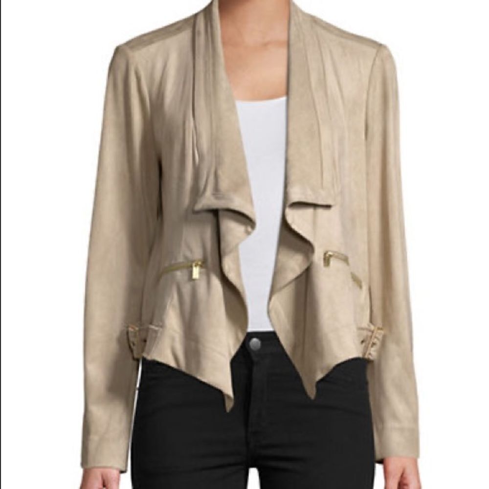 Jones New York Drape Front Jacket-KHAKI-Small